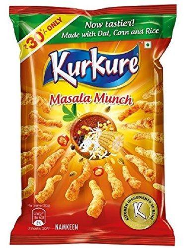 Hygienically Packed Crispy Taste Crunchy Texture Spicy Salty Masala Munch Kurkure Packaging: Bag