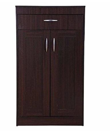Brown Color Simple Design Double Door Wooden Almirah With Single Drawers No Assembly Required