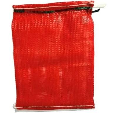 Plastic , Capacity 10 Kg For Food Packaging, Tomato Red Rectangular Polypropylene Leno Bag