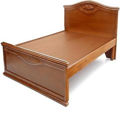 Machine Made High Quality Home Furniture Durable Polished Brown Modern Wooden Single Bed