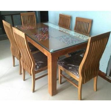 Long Durable Teak Wood Termite Resistance Six Seater Rectangular Dinning Table  Carpenter Assembly