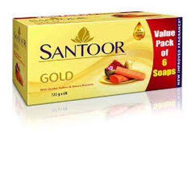 Yellow For Elegance Beauty With Saffron Sandal & Sakura Extracts Santoor Gold Soap 