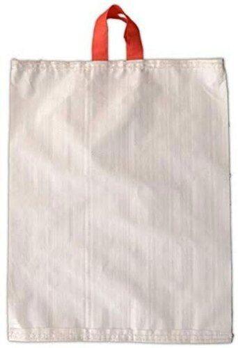 Water Resistant White Rectangular Pp Woven Bag With Loop Handle For Shopping, 5 Kg