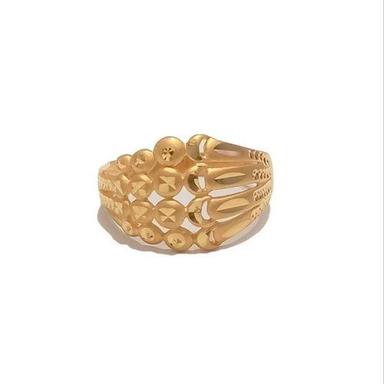 Yellow Luxurious And Beautiful Look Hand Crafted 4.10 Gram Gold Ring For Ladies