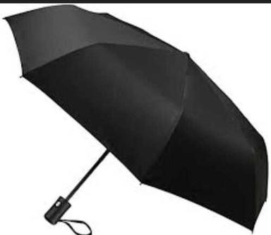 Nylon Light Weight Comfortable Grip Sturdy Flexible Waterproof Black Umbrella