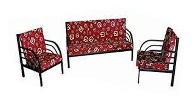 Red For Home Best Quality Modern Wrought Iron And Cotton Sofa Set, 2Chair+1Sofa