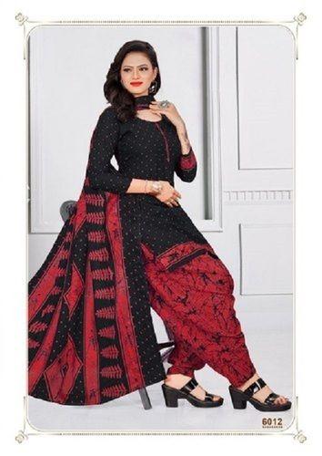 Indian Micro Synthetic Crepe Printed Salwar Suits Fabric For Daily And Formal Wear