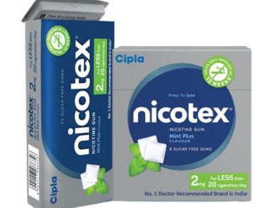 9 Sugar Free Mint Flavor Nicotex Nic0Tine Chewing Gum To Quit Smoking Clgarette General Medicines