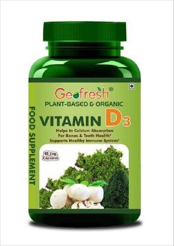 Plant Based And Organic Vitamin D3 Capsules For Food Supplement Cool & Dry Place