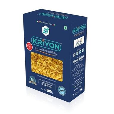 Mouthwatering Taste Easy To Digest Kriyon 100% Durum Wheat Fusilli Pasta Carbohydrate: 78.3 Grams (G)