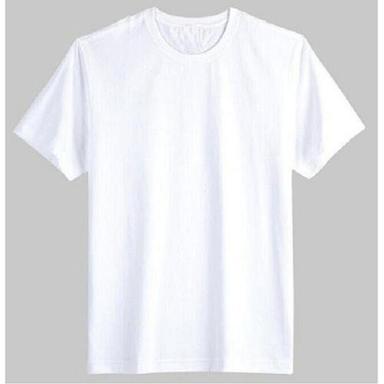 White And Half Sleeve Cotton Round Neck Blank T Shirt For Mens Gender: Male