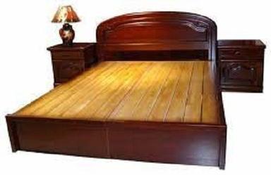 Eco-Friendly Long Durable Strong Termite Resistance Comfortable Brown Wooden Double Bed