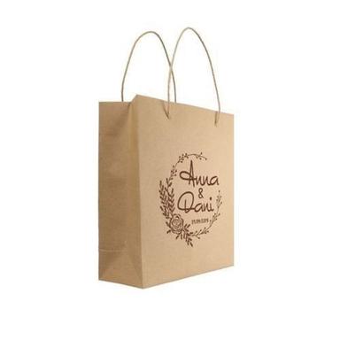 Eco Friendly Disposable Lightweight Diy Handmade Brown Printed Paper Bag