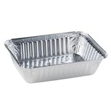 Silver Disposable Leak Proof Square Shape Aluminium Container For Food Packaging