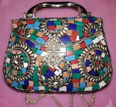 Ladies Fashionable And Lightweight Multicolor Handmade Metallic Paper Bag