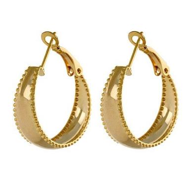 Golden Ladies Elegant Look Lightweight Easy To Wear Long Lasting Round Gold Earring 