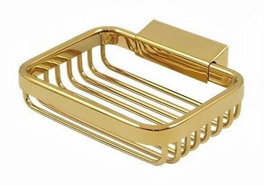 Rectangular Long Lasting And Rust Proof Brass Golden Polished Design Dish Bathroom Soap