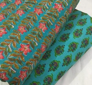 Green Skin Friendly Comfortable Soft And Smooth Stylish Printed Cotton Fabric
