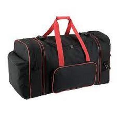 Easy To Carry Lightweight Waterproof Black And Red Canvas Gym Duffel Bag