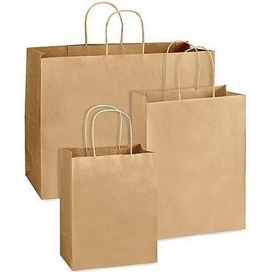 Plain Brown Kraft Paper Bag For Grocery Shopping(Machine Made)