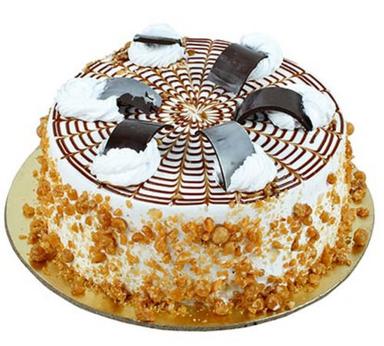 क्रीमी स्वीट टेस्टी एंड माउथ मेल्टिंग हाइजीनिक रूप से तैयार टॉपिंग चोको चिप्स बटरस्कॉच केक