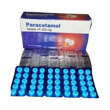 Blue Water Soluble Round Paracetamol Tablets To Relief Fever (10X5X10 Pack)
