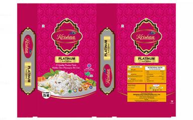 25 Kg Capacity Plastic Material Purple Printed Basmati Rice Packaging Bag  Length: 50 Inch (In)