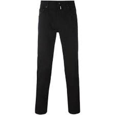 Breathable 100% Cotton Plain Blended Stylish And Slim Fit Black Colour Jeans Pants