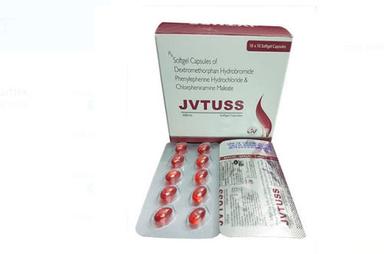 Softgel Capsules Dextro-Methorphan Hydrobromide Phenylepherine Hydrochloride Jvtuss, Pack Of 10X10  General Medicines