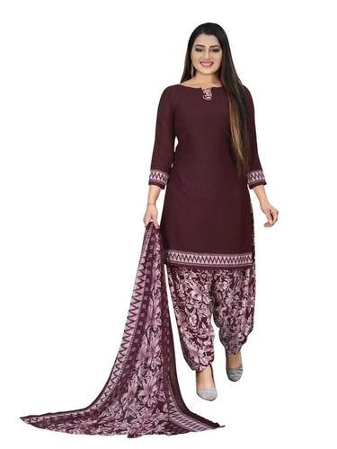 Multi Color Anny Deziner Womena  S Crepe Printed Unstitched Salwar Suit Fabric