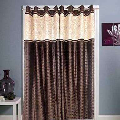 Attractive Light Weight Tear Resistance Designer Brown And Cream Curtain Design: Modern
