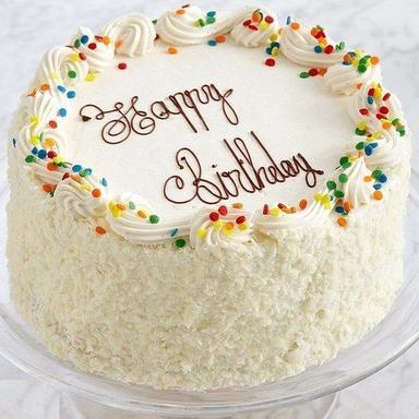 Piece Super Tasty Good Quality Flavour Rich Round Vanilla Birthday Cake