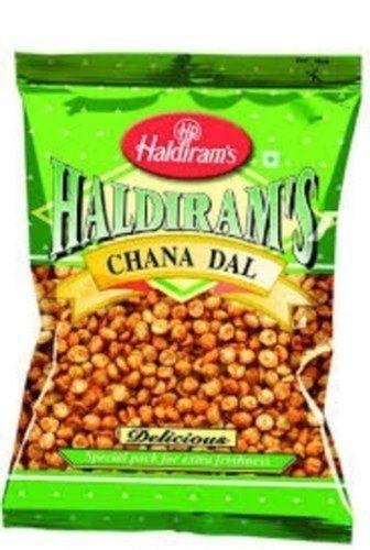 50 Gram Packaging Size Yellow Round Shape Crispy And Spicy Haldiram Chana Dal Namkeen  Carbohydrate: 2.3 Percentage ( % )