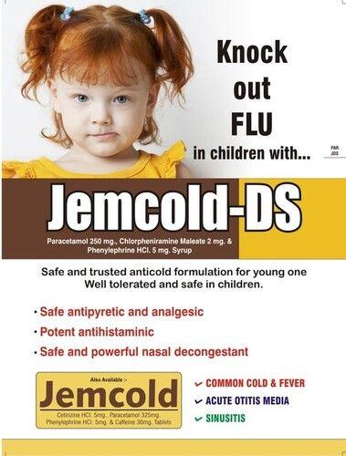 Jemcold-DS Syrup (Paracetamol 250mg, Chlorpheniramine Meleate 2mg. & Phenylephrine HCL 5mg)