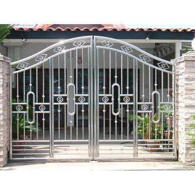 Transparent Highly Durable And Rust Proof Silver Modern Steel Powder Coated Ornamental Gate