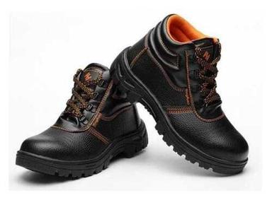 Comfortable Fashionable Easy To Clean Black Safety Leather Shoes For Mens Grade: Ss 304