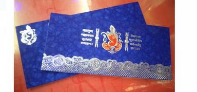 Blue Rectangular And Light Wight Card Board Designer Wedding Card