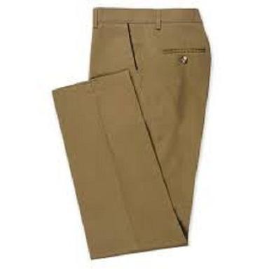 Breathable Canvas Men Formal Look Full Length Skin Friendly Soft Cotton Brown Pants
