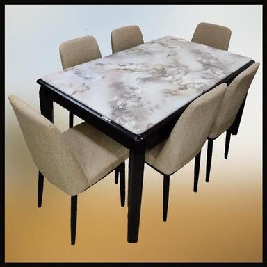 High Quality White Marble Dining Set Six Seater 