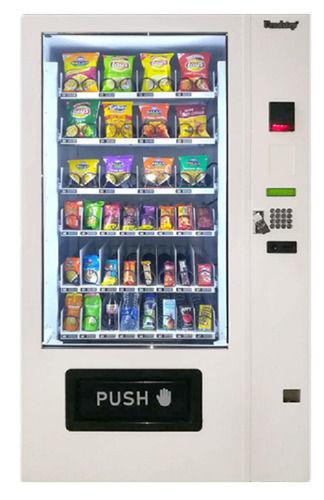 White Heavy Duty And High Performance Touch Screen Automatic Snack Vending Machine 
