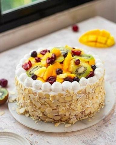 Berry, Seasonal Fruits Round Eggless Fruit Cake, For Bakery