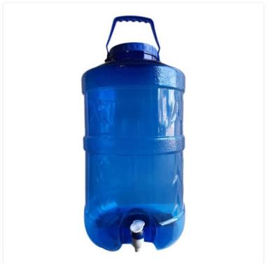 20 Liters Capacity Cylindrical Blue Plastic Water Jar With Handle