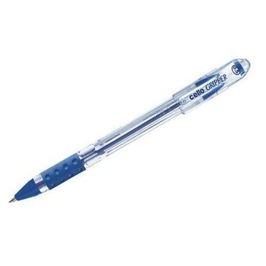 Pvc Student Friendly Smooth Writing 6Inch 22G Plastic Cello Gripper Blue Ball Pen