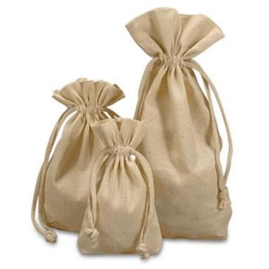 Cream Premium Quality And Soft Cotton Drawstring Bags 