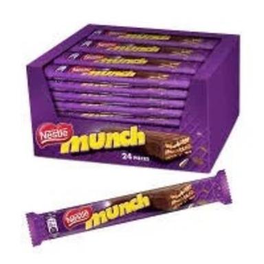 Pack Of 24 Pieces Rectangular Shaped Sweet And Crispy Nestle Munch Brown Chocolate
