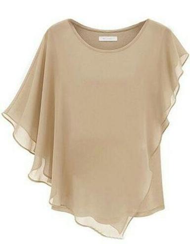 Light Brown Soft Smooth Texture Fashionable Daily Wear Plain Fancy Ladies Tops