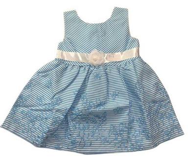 Casual Round Neck Sleeveless Embroidered Soft Cotton Frock For Baby Girls Age Group: 3-5