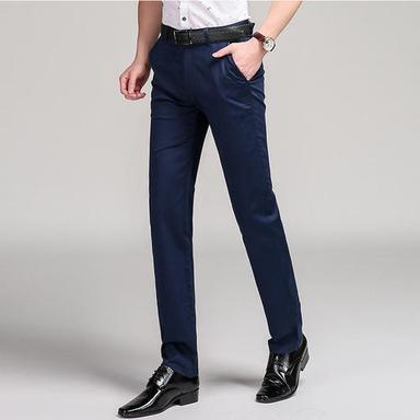 Navy Blue Most Comfortable Fit Formal Trendy Look Zipper Fly Formal Trousers For Men
