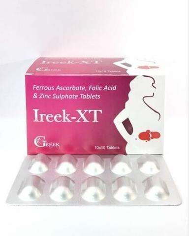 Ireek Xt Ferrous Ascorbate 100 Mg Folic Acid 1.5 Mg Tablets General Medicines