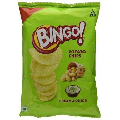 Salty Fried Bingo Crunchiness 25 Grams Rich Cream And Onion Flavor Potato Chips Packaging Size: 25Grams